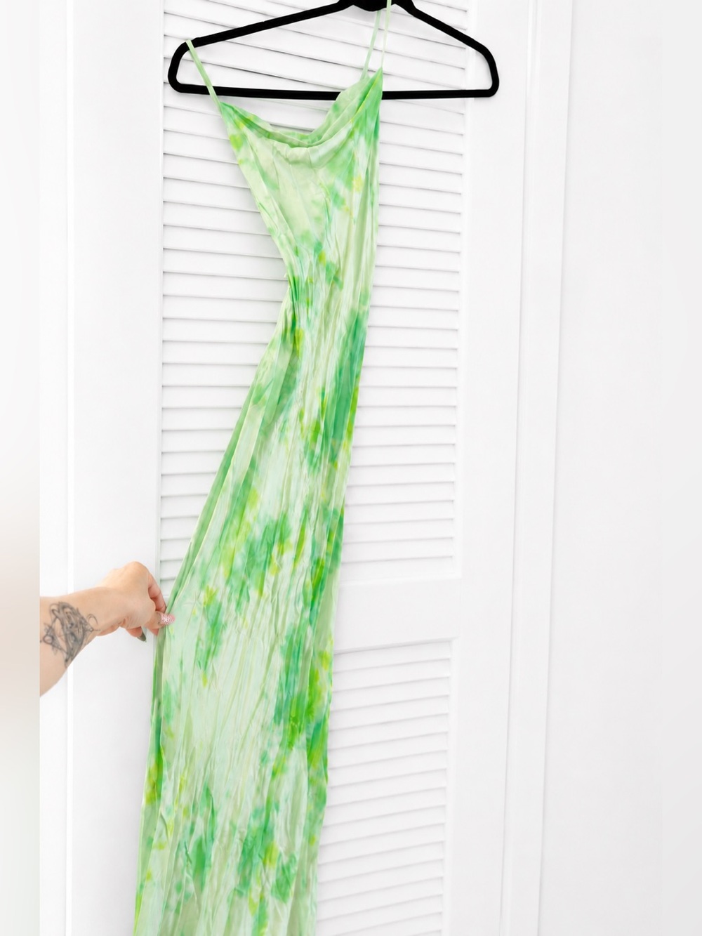 Rat & Boa Juniper Green Tie-Dye Slip Dress - Picture 2 of 3